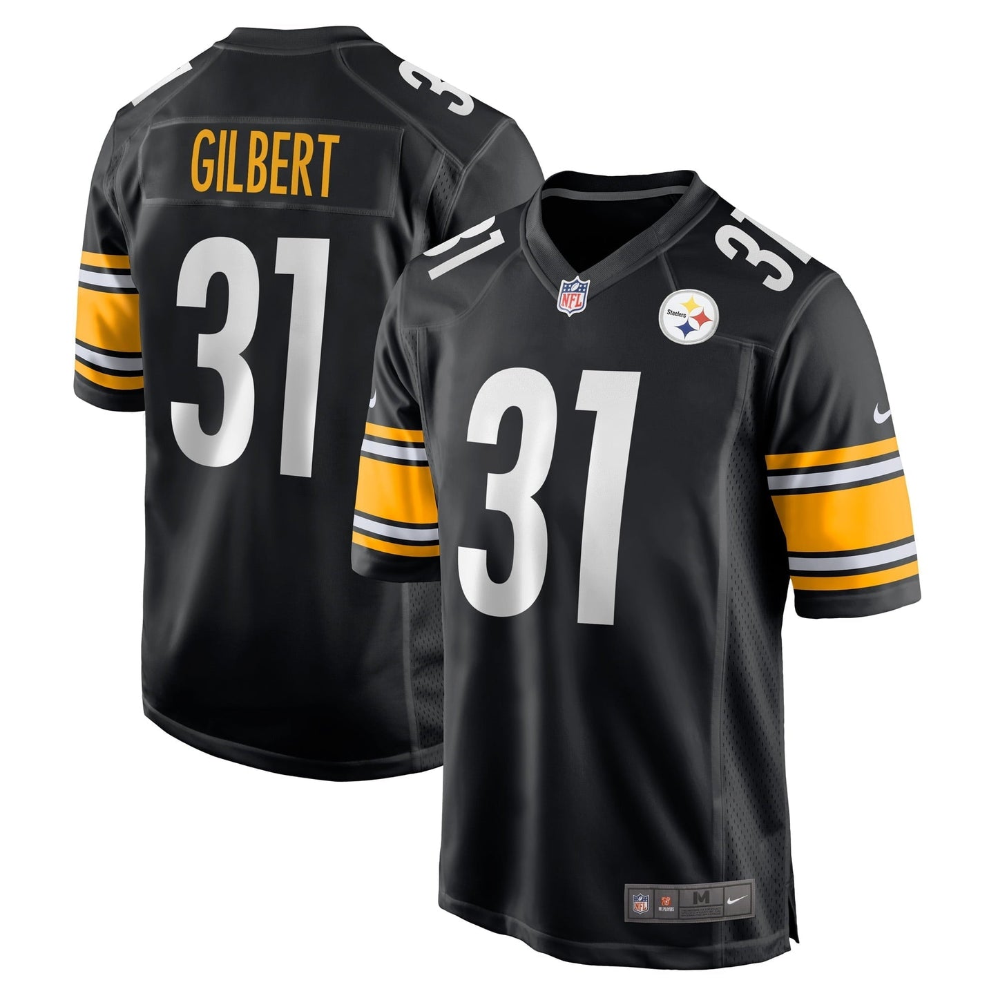 Men's Nike Mark Gilbert Black Pittsburgh Steelers Game Player Jersey