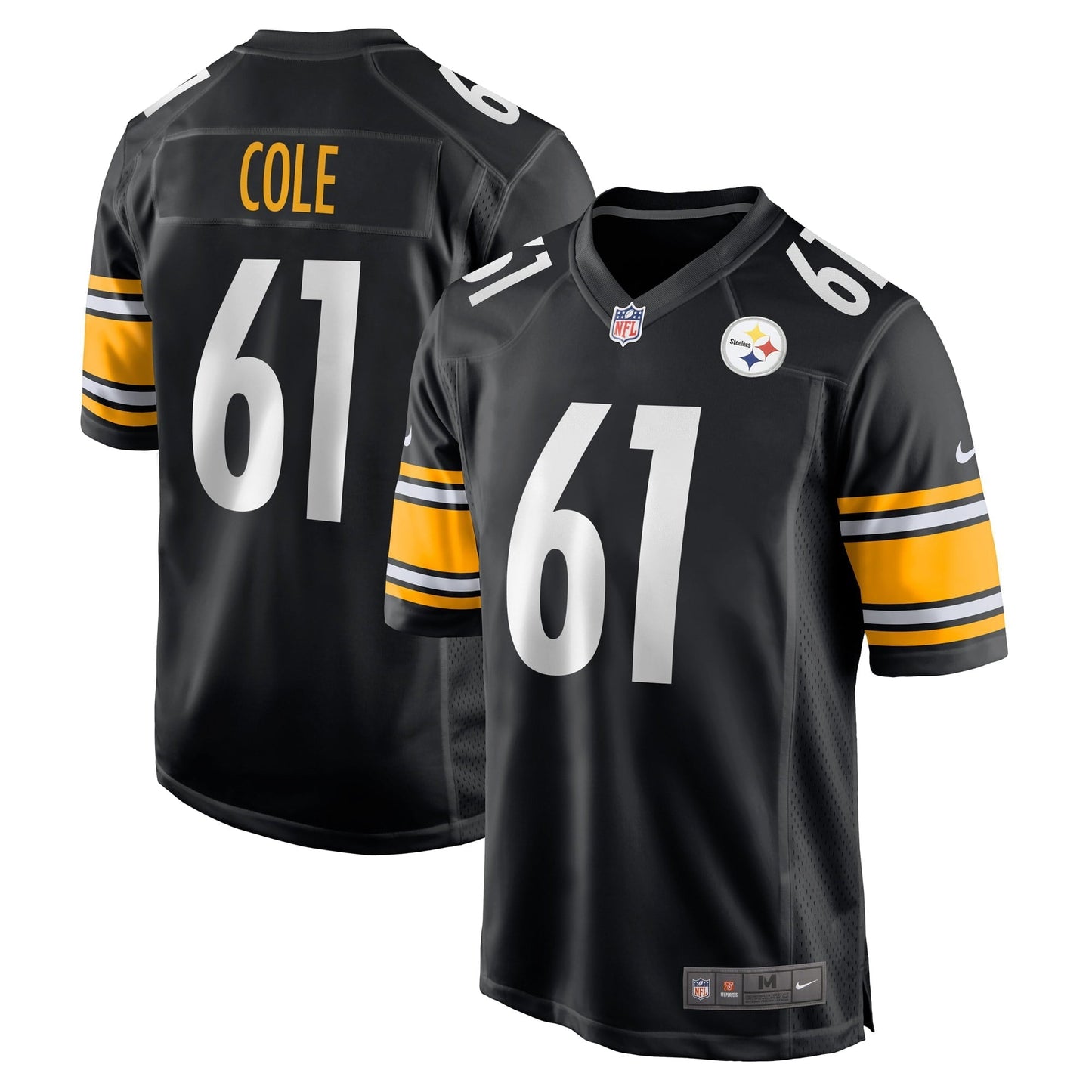 Men's Nike Mason Cole Black Pittsburgh Steelers Game Player Jersey