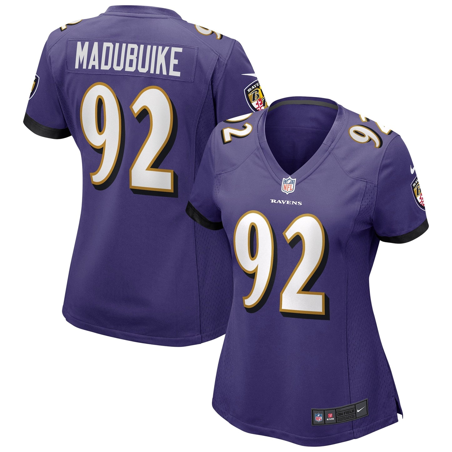 Women's Nike Justin Madubuike Purple Baltimore Ravens Game Jersey