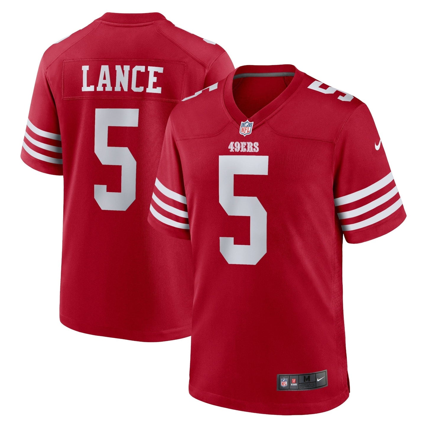 Men's Nike Trey Lance Scarlet San Francisco 49ers Team Game Jersey